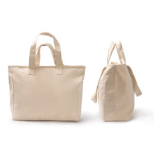 Bolsa algodón reciclado crudo detalle