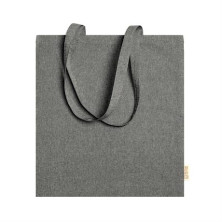 Bolsa algodón reciclado negro espalda