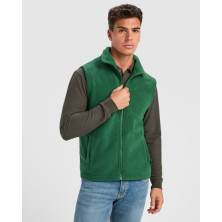 Chaleco unisex polar con cremallera verde botella