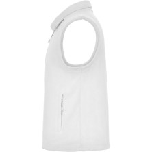 Chaleco unisex polar con cremallera blanco lateral derecho