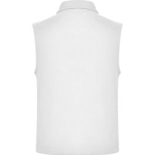 Chaleco unisex polar con cremallera blanco espalda