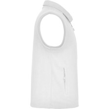 Chaleco unisex polar con cremallera blanco lateral izquierdo