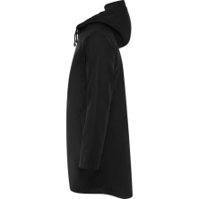 Chubasquero unisex poliéster con capucha negro lateral derecho Chubasquero unisex poliéster con capucha negro lateral derecho