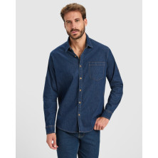Camisa unisex algodón manga larga vaquero