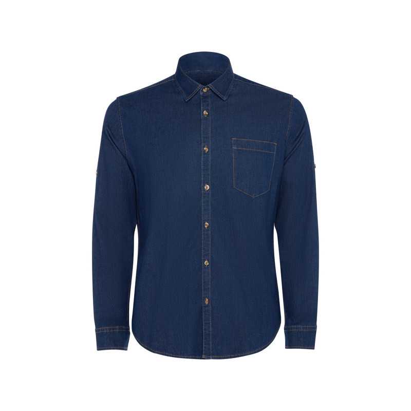 Camisa unisex algodón manga larga vaquero frontal