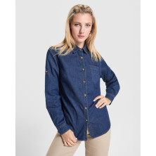 Camisa unisex algodón manga larga vaquero