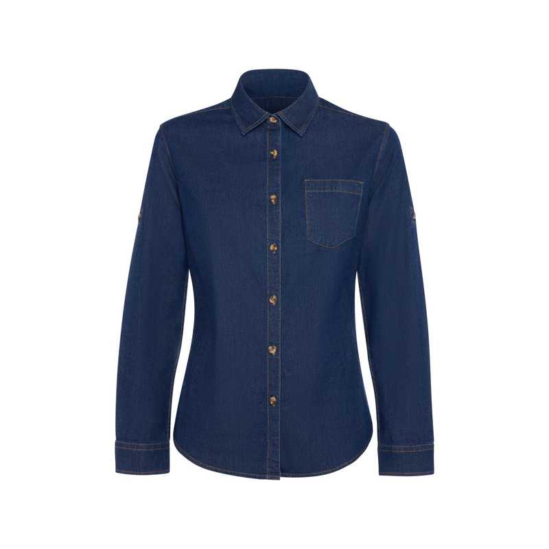Camisa unisex algodón manga larga vaquero frontal