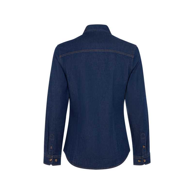 Camisa unisex algodón manga larga vaquero espalda