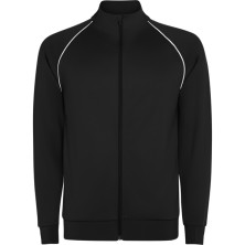 Sudadera unisex poliéster con cremallera negro frontal