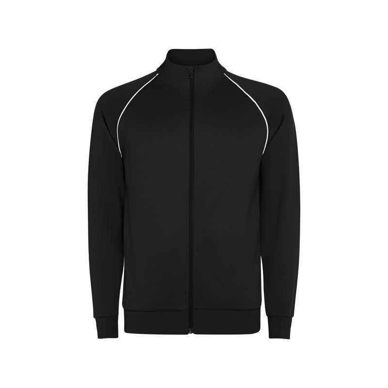 Sudadera unisex poliéster con cremallera negro frontal