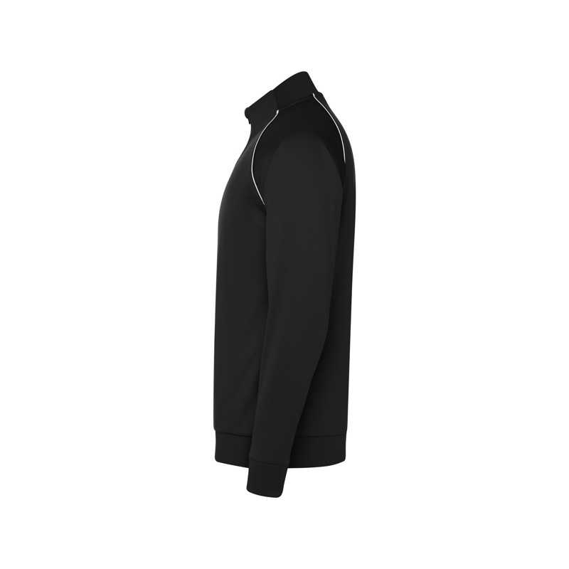 Sudadera unisex poliéster con cremallera negro lateral derecho