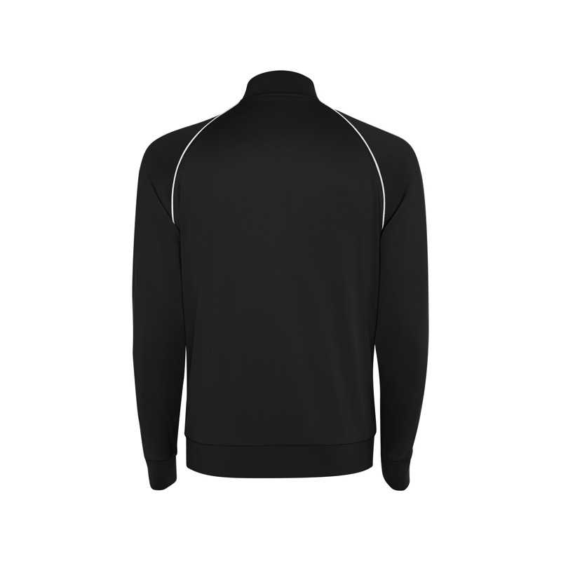Sudadera unisex poliéster con cremallera negro espalda