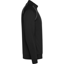 Sudadera unisex poliéster con cremallera negro lateral izquierdo