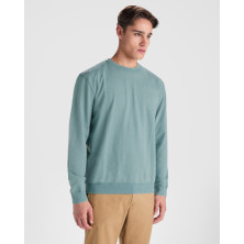 Sudadera unisex algodón efecto lavado verde pato lavado