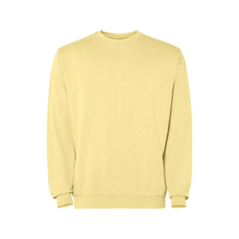 Sudadera unisex algodón efecto lavado amarillo sweet lavado frontal Sudadera unisex algodón efecto lavado amarillo sweet lavado frontal
