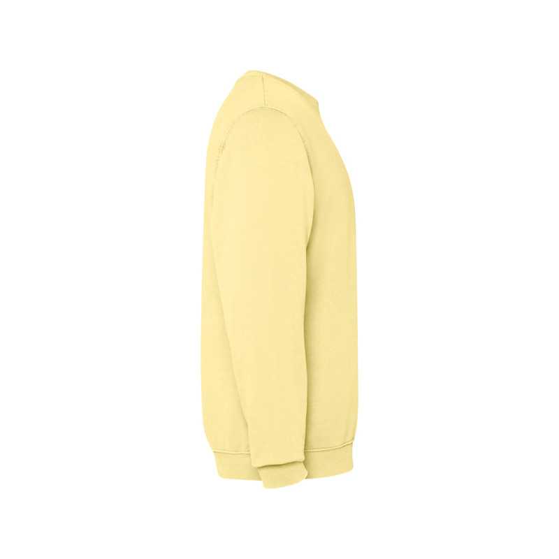 Sudadera unisex algodón efecto lavado amarillo sweet lavado lateral izquierdo Sudadera unisex algodón efecto lavado amarillo sweet lavado lateral izquierdo