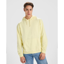 Sudadera unisex algodón efecto lavado amarillo sweet lavado
