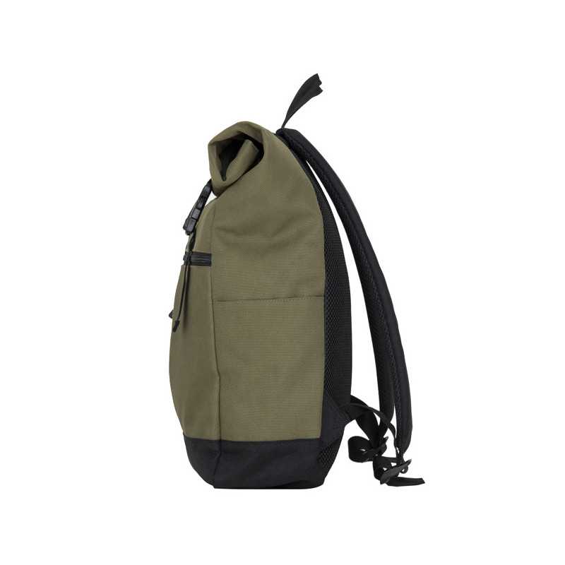 Mochila poliéster verde militar lateral derecho Mochila poliéster verde militar lateral derecho