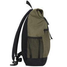 Mochila poliéster verde militar lateral izquierdo Mochila poliéster verde militar lateral izquierdo