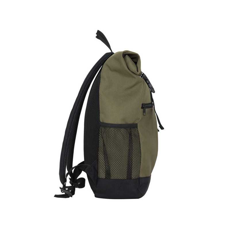 Mochila poliéster verde militar lateral izquierdo Mochila poliéster verde militar lateral izquierdo