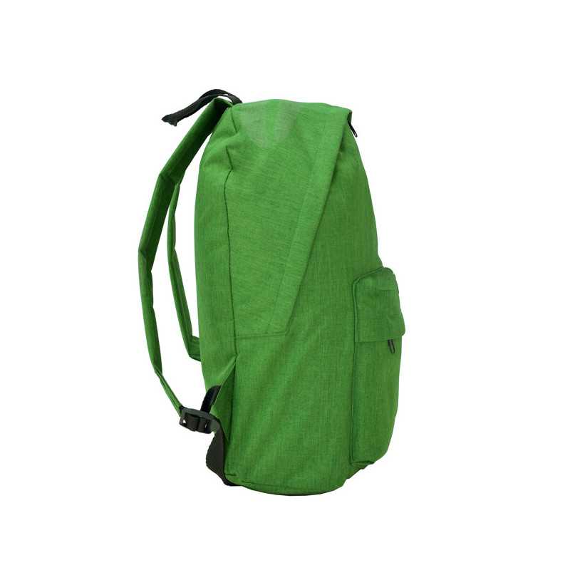 Mochila poliéster verde helecho vigoré lateral izquierdo