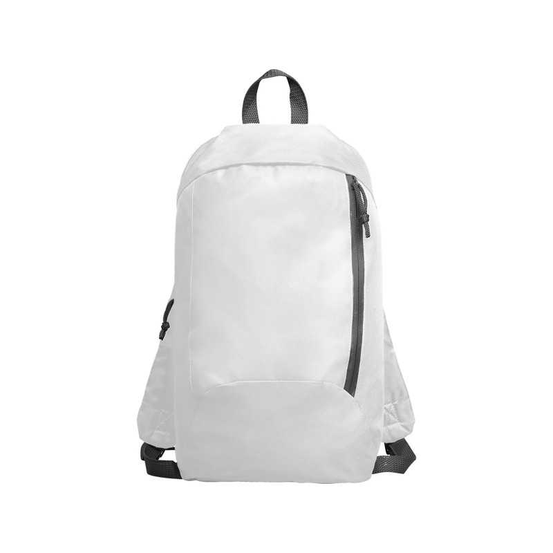 Mochila poliéster blanco frontal