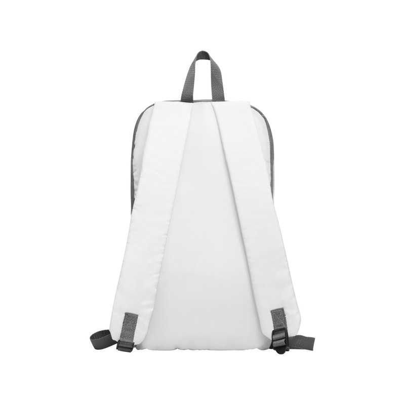 Mochila poliéster blanco espalda
