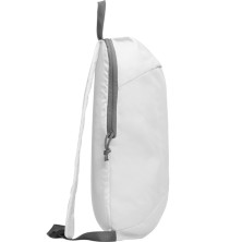 Mochila poliéster blanco lateral izquierdo