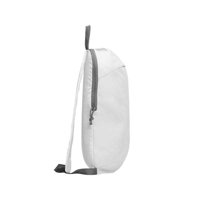 Mochila poliéster blanco lateral izquierdo