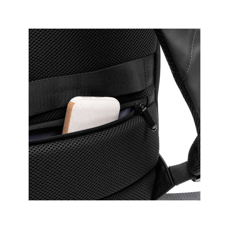 Mochila acolchada negro detalle