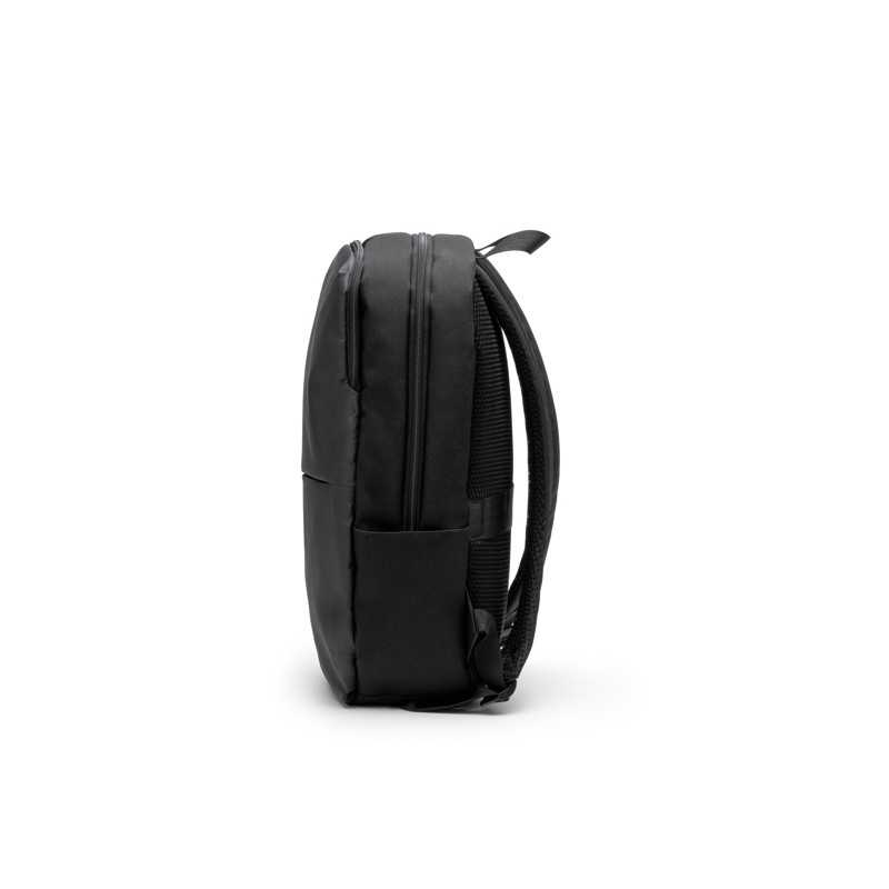 Mochila RPET acolchada reciclado negro detalle