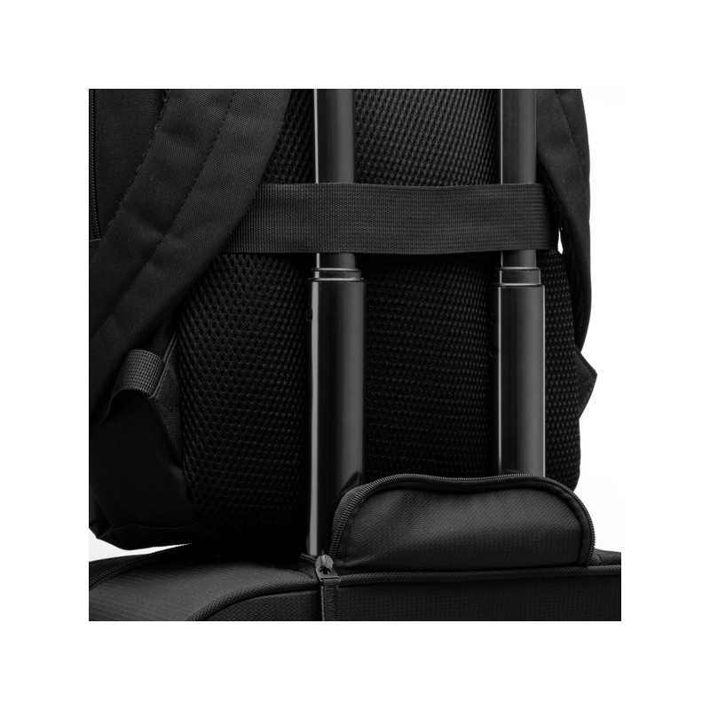 Mochila RPET acolchada reciclado negro detalle