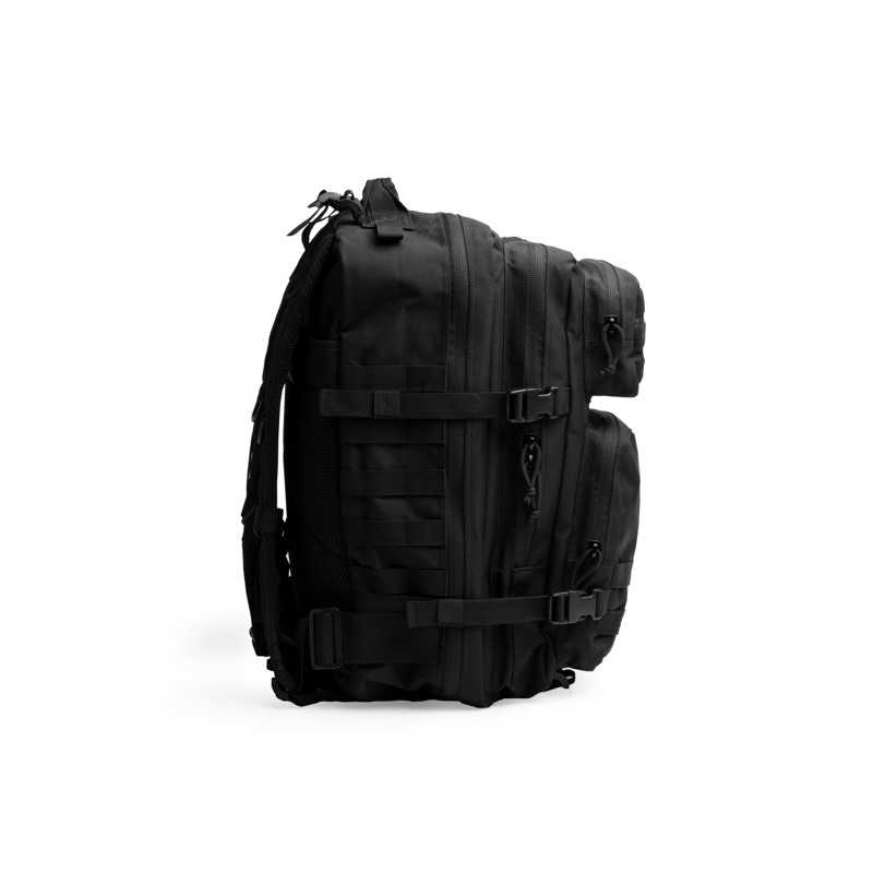 Mochila poliéster negro detalle