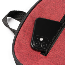 Mochila RPET rojo vigore detalle